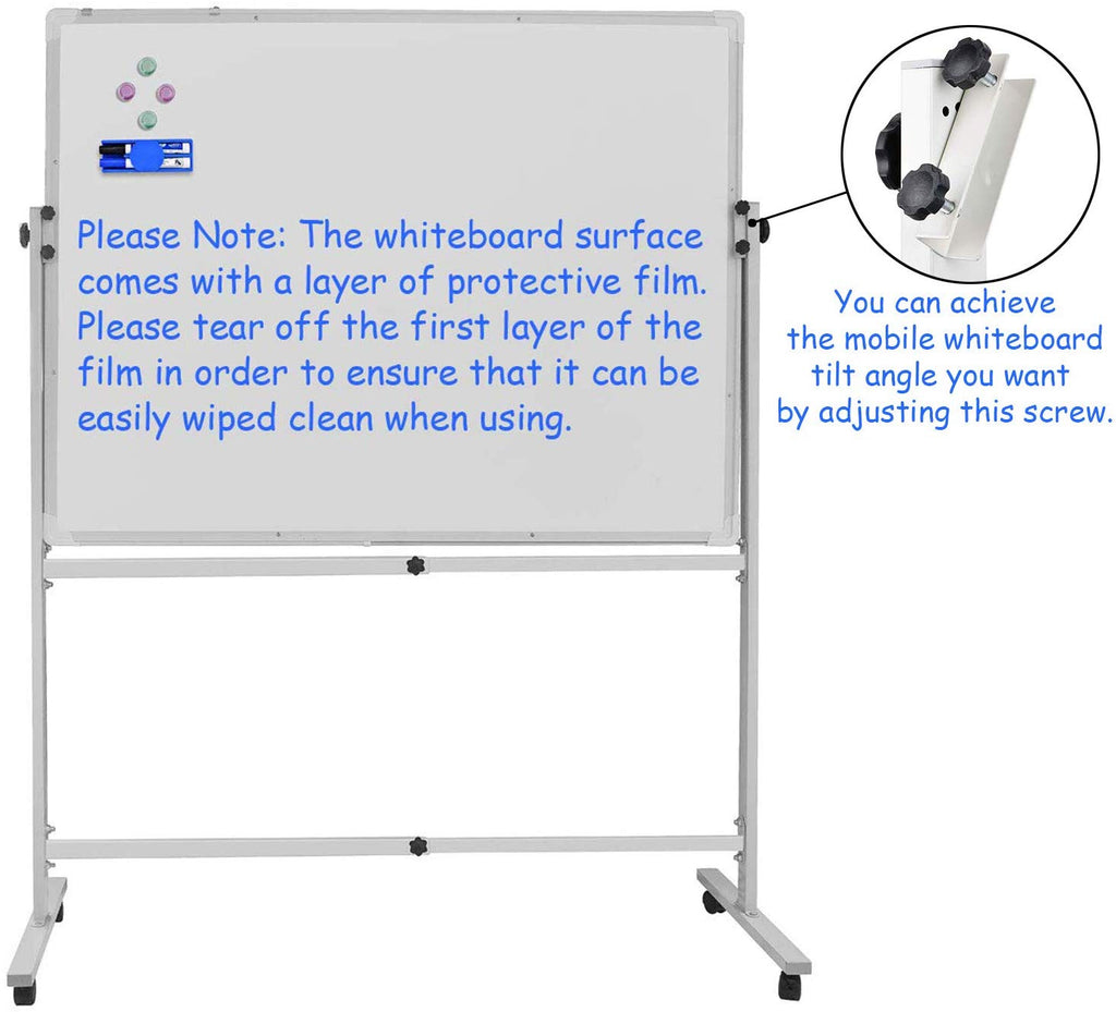Rolling Magnetic Whiteboard 70 x 36 Large Portable Dry Erase Board with  Stand